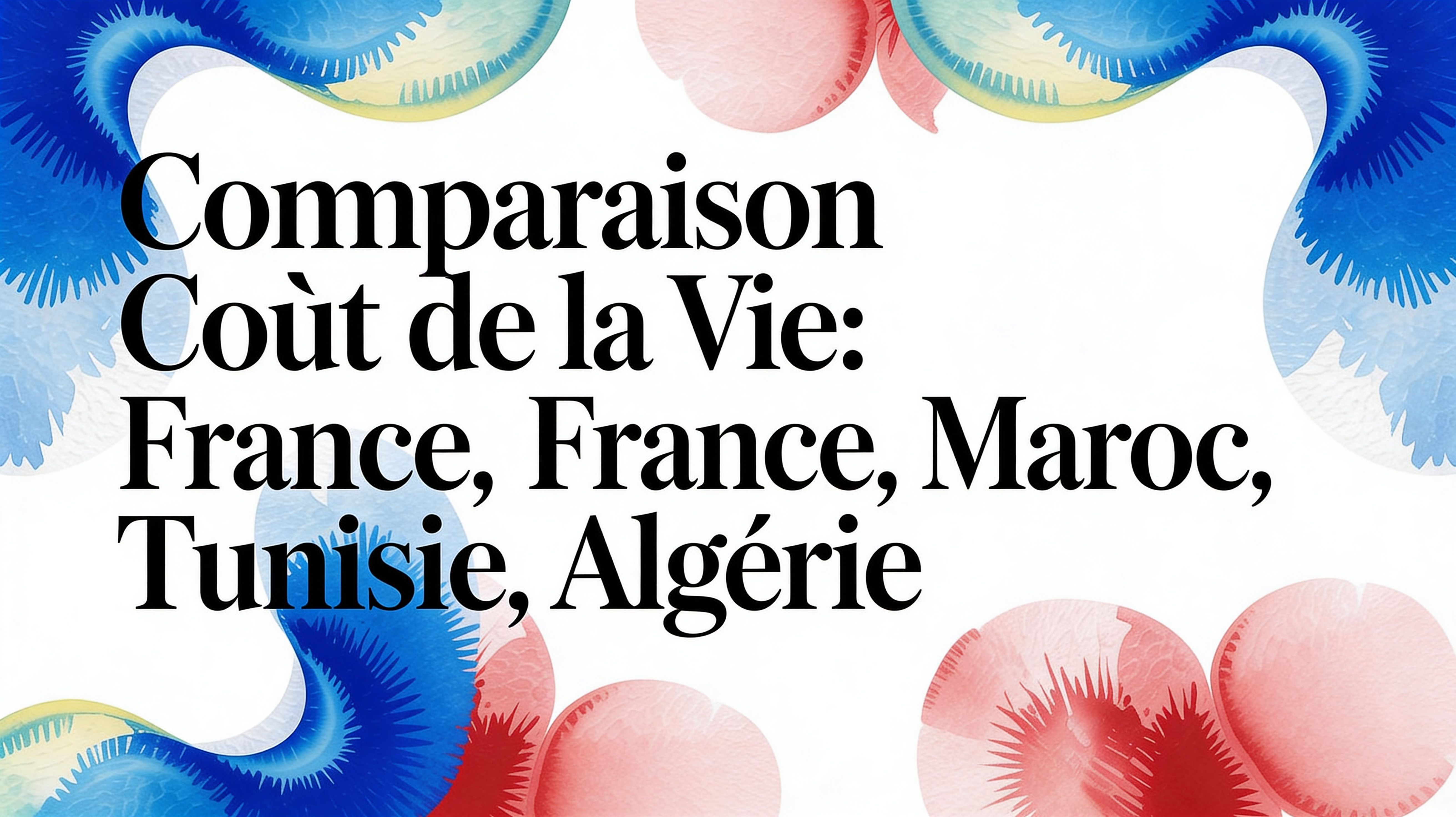Comparaison cout de la vie: France, Maroc, Tunisie, Algérie