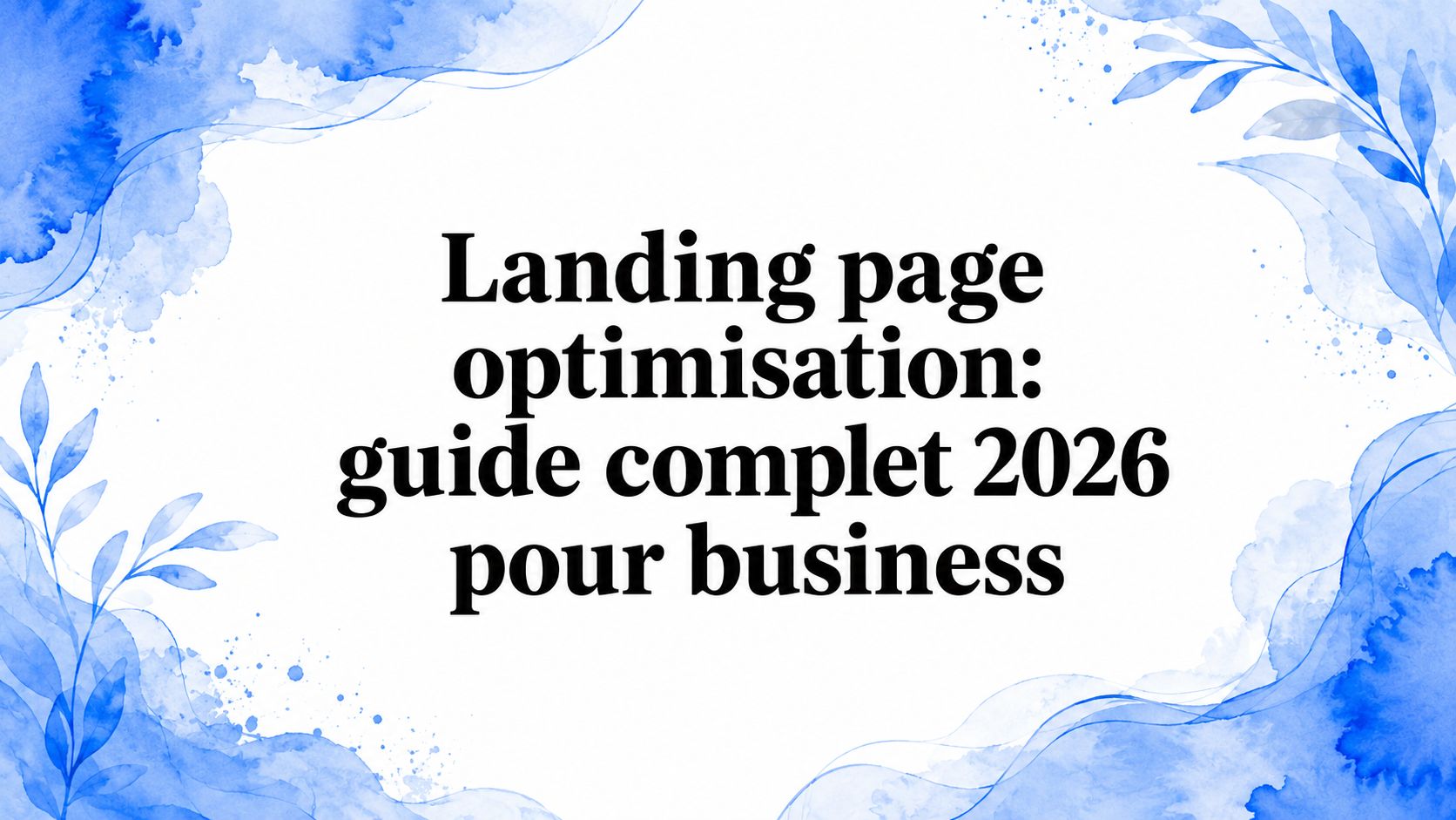 Landing page optimisation: guide complet 2026 pour business