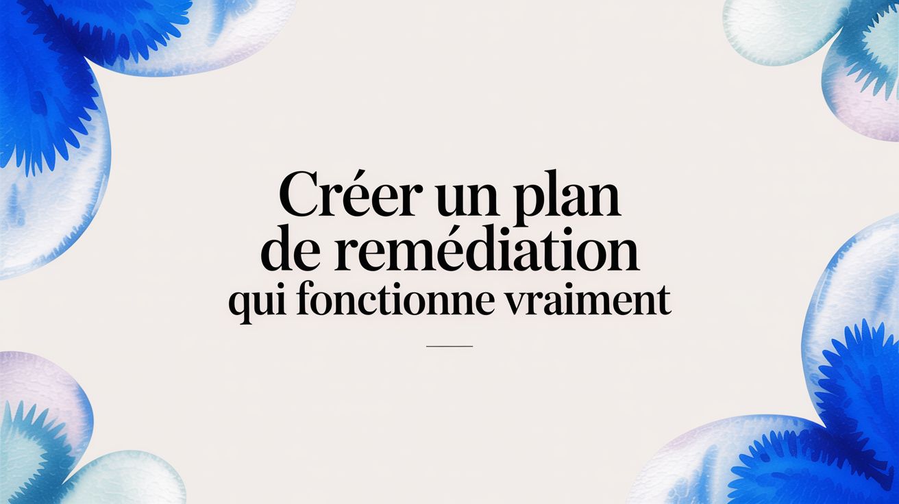 Créer un plan de remédiation qui fonctionne vraiment