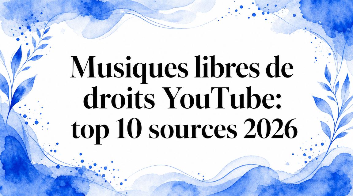 Musiques libres de droits YouTube: top 10 sources 2026